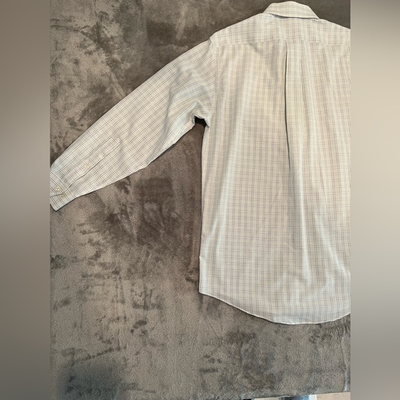 Brooks Brothers Shirt Men’s 14.5 White Windowpane Blue Green Gray Long Sleeve - Picture 11 of 11
